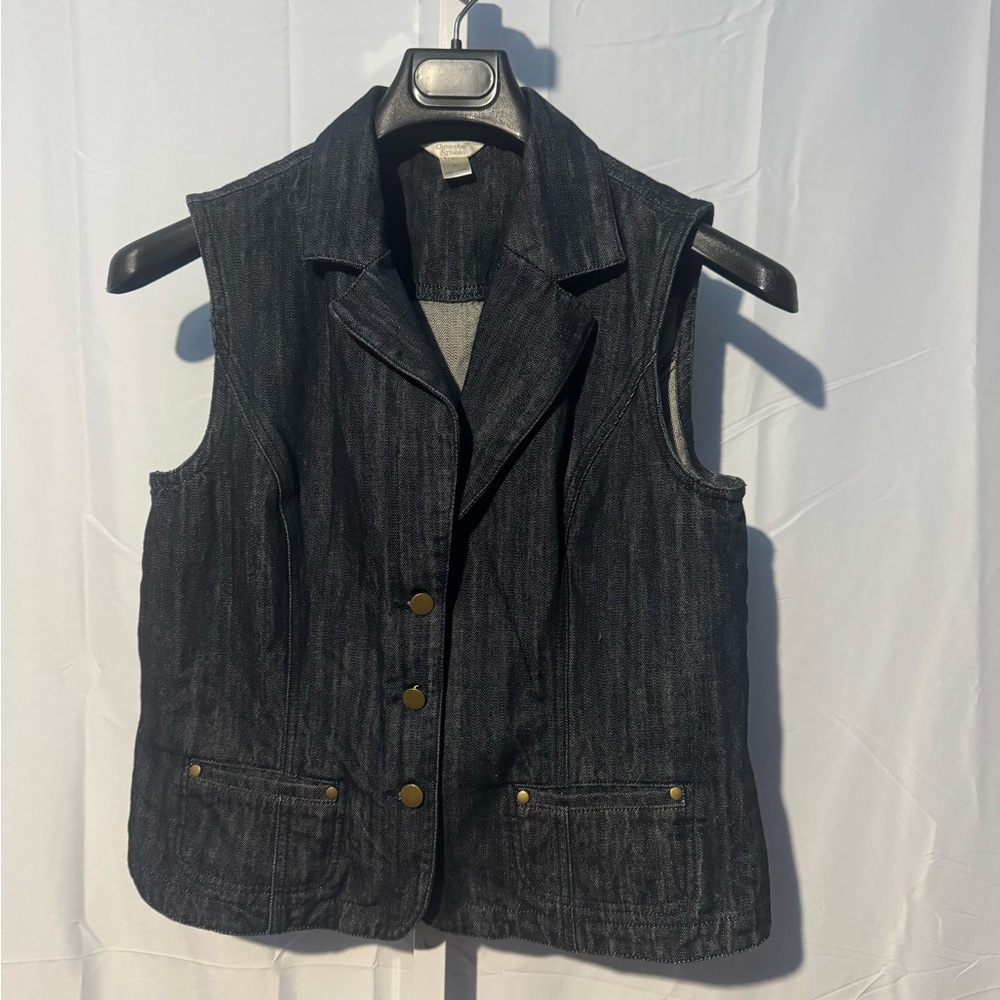 Christopher & Banks Dark Denim Vest Size XL